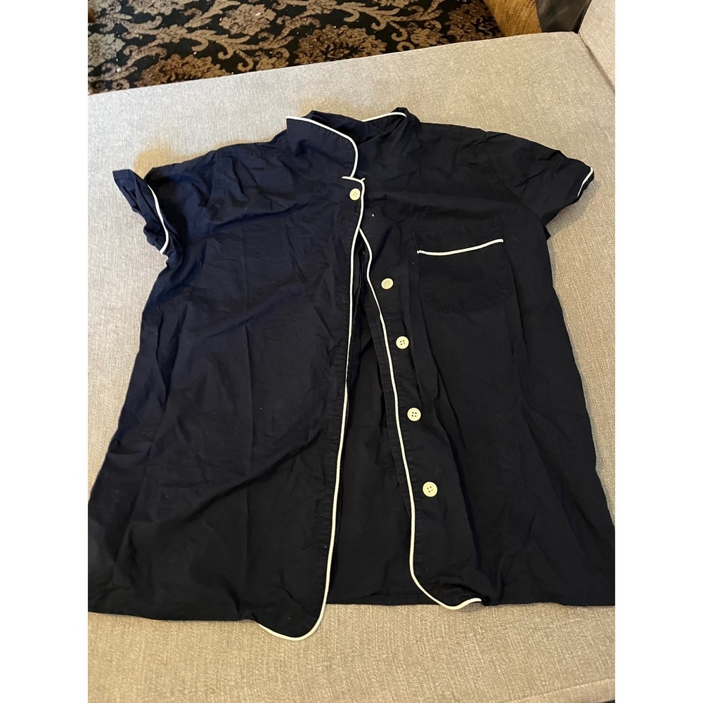 J. Crew Blue Pajama Set with White Trim - Picture 3 of 6